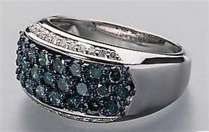 ring zilver met blauwe en witte diamantjes mt 17, Ophalen, Gebruikt, 17 tot 18, Dame of Heer