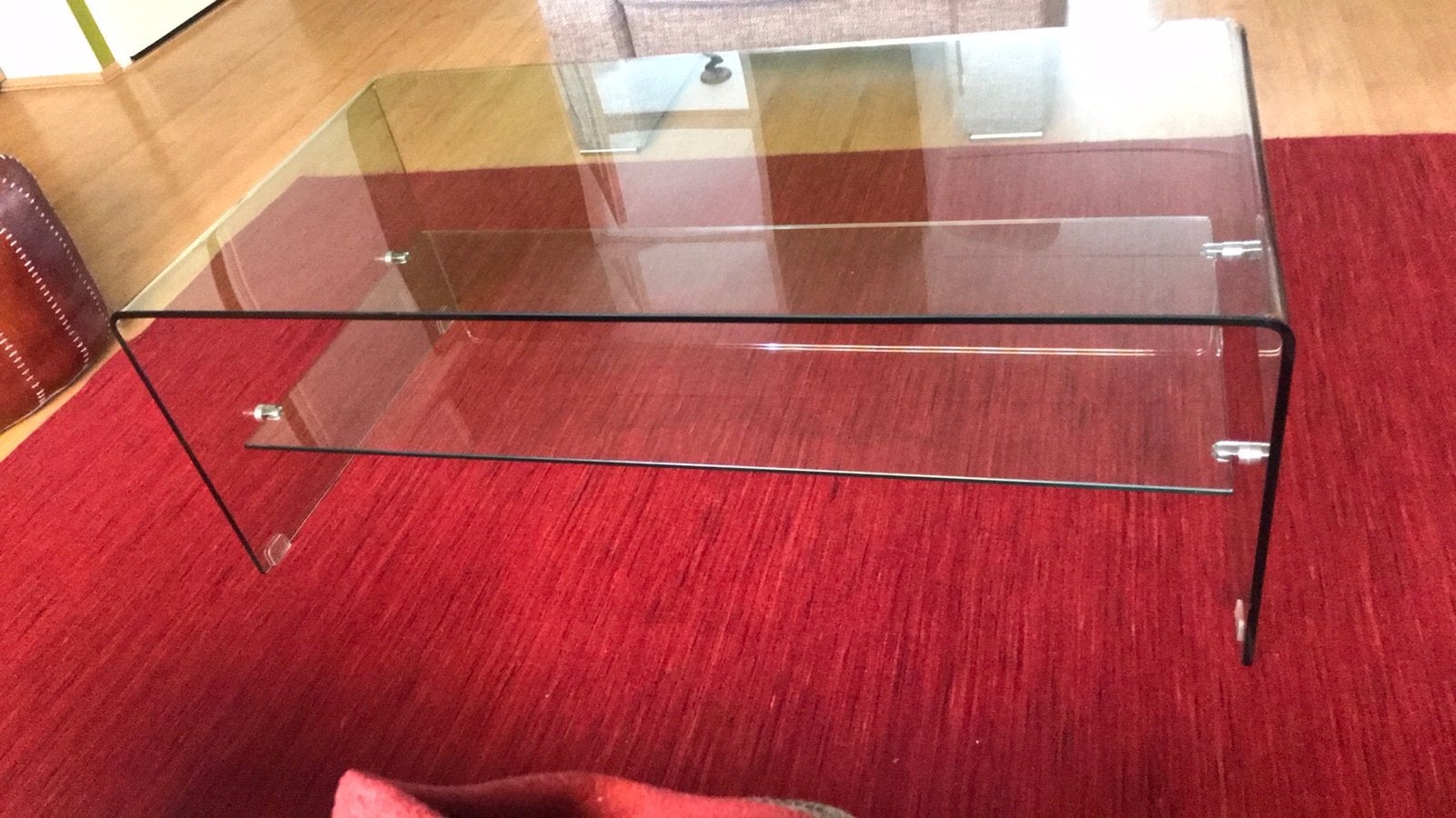Glazen salontafel (dik glas), Ophalen, Gebruikt, 50 tot 100 cm, Glas