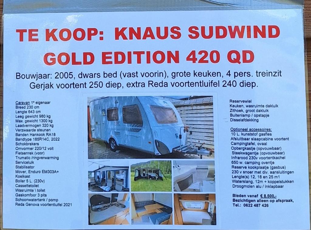 Knaus Sudwind Gold Edition, Caravans en Kamperen, Dwarsbed, Treinzit, 750 - 1000 kg, Particulier
