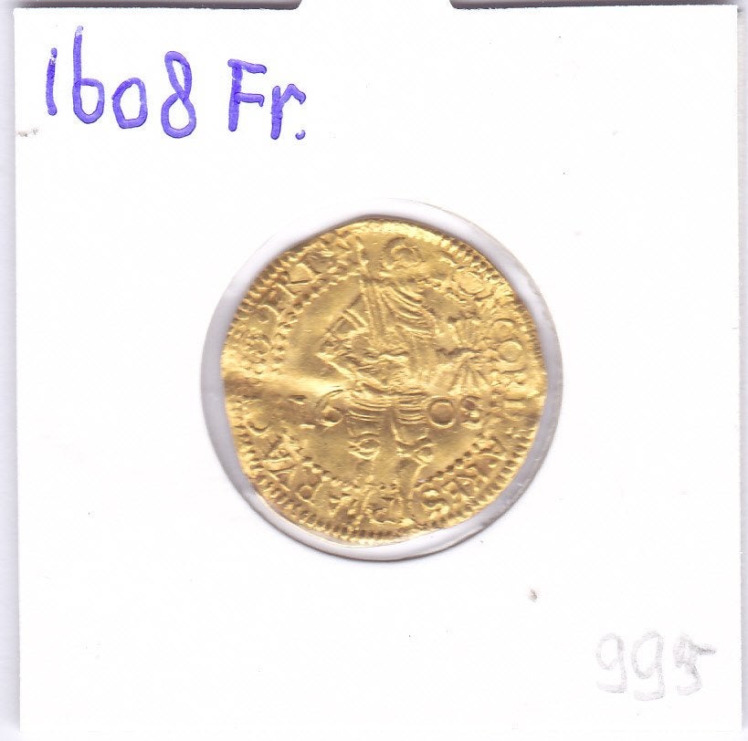 Gouden dukaat 1608 Friesland. Mooie kwaliteit! Voor 995 euro, Vóór koninkrijk, Losse munt, Goud, Overige waardes