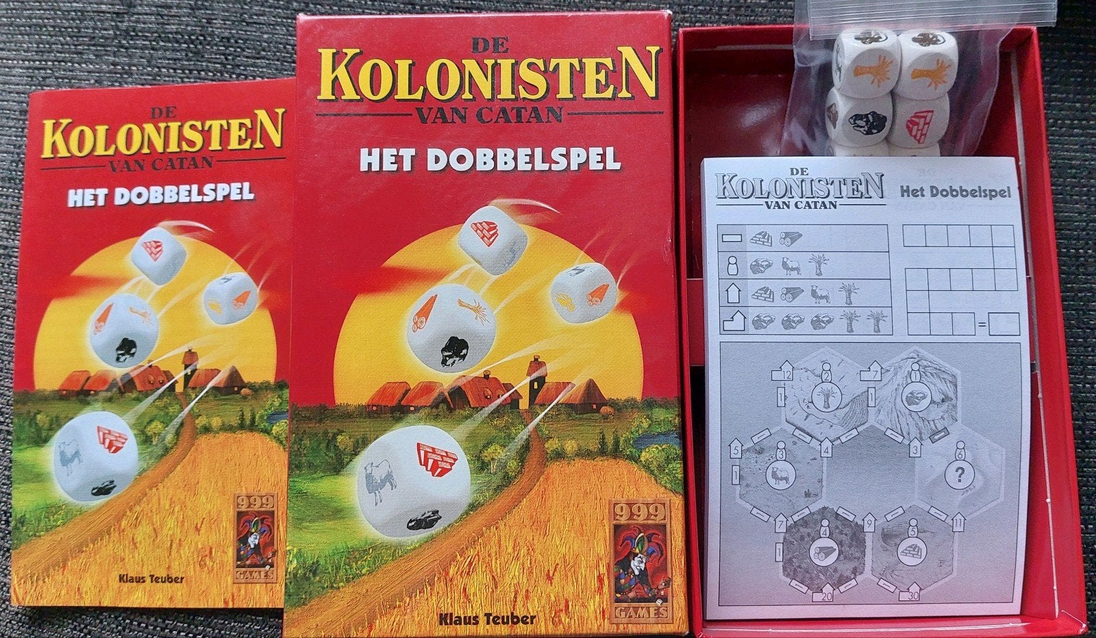 Kolonisten van Catan Het Dobbelspel (999 Games), Een of twee spelers, Ophalen of Verzenden, Zo goed als nieuw, 999 Games   ..