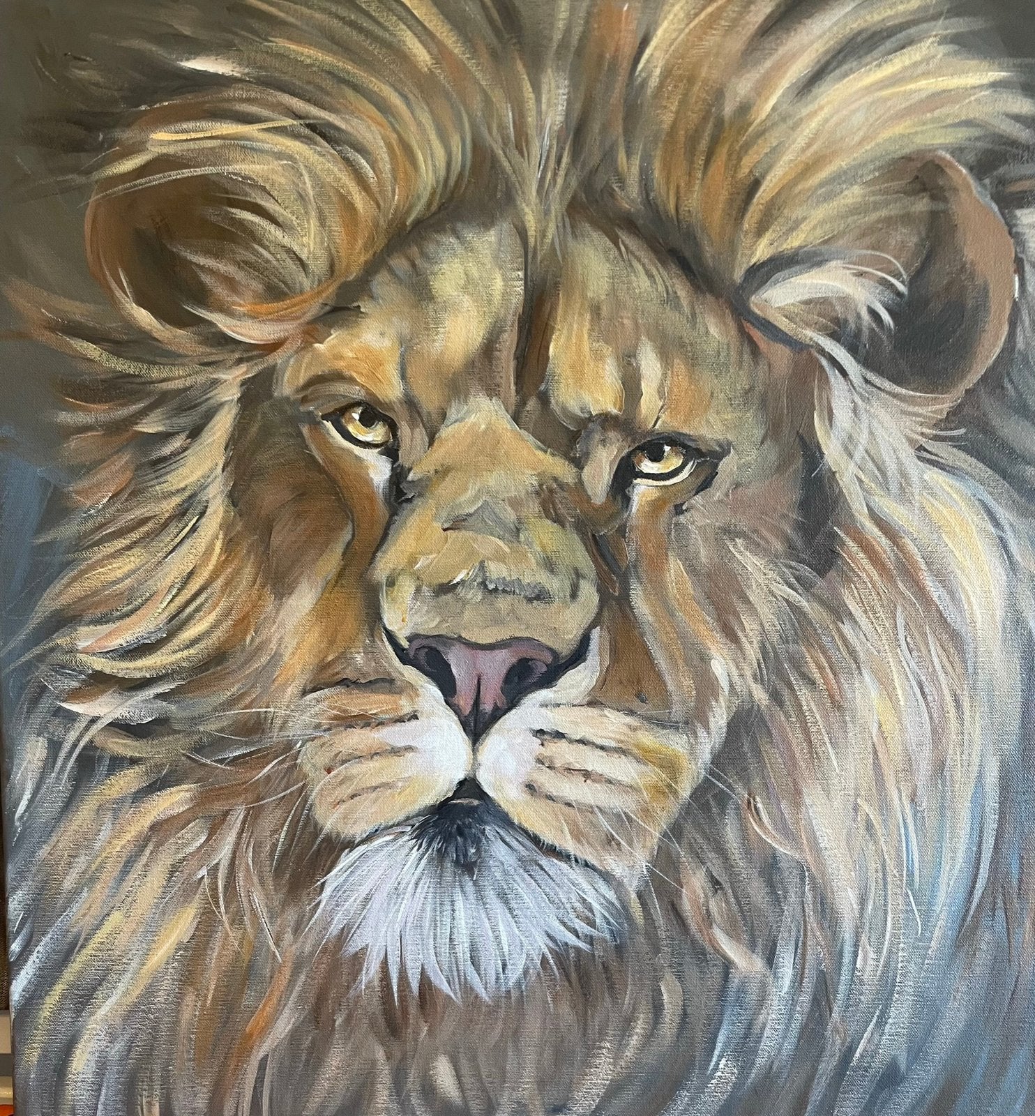 Schilderij leeuw uit eigen atelier, Huis en Inrichting, Woonaccessoires | Schilderijen, Tekeningen en Foto's, Ophalen of Verzenden