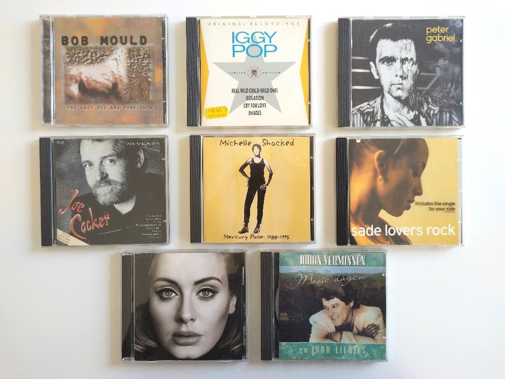 8x CD: Adele - Sade - J. Cocker - P. Gabriel - Iggy Pop e.a., Ophalen of Verzenden, Gebruikt