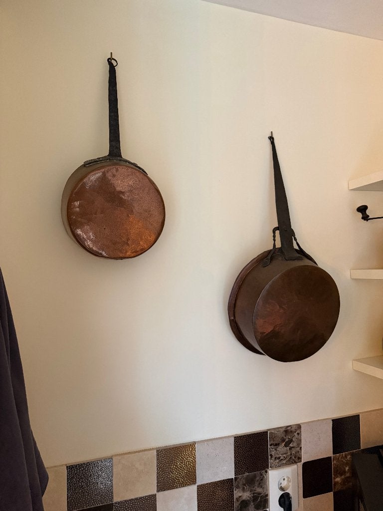 Koperen pannen 2x, Ophalen, Koper