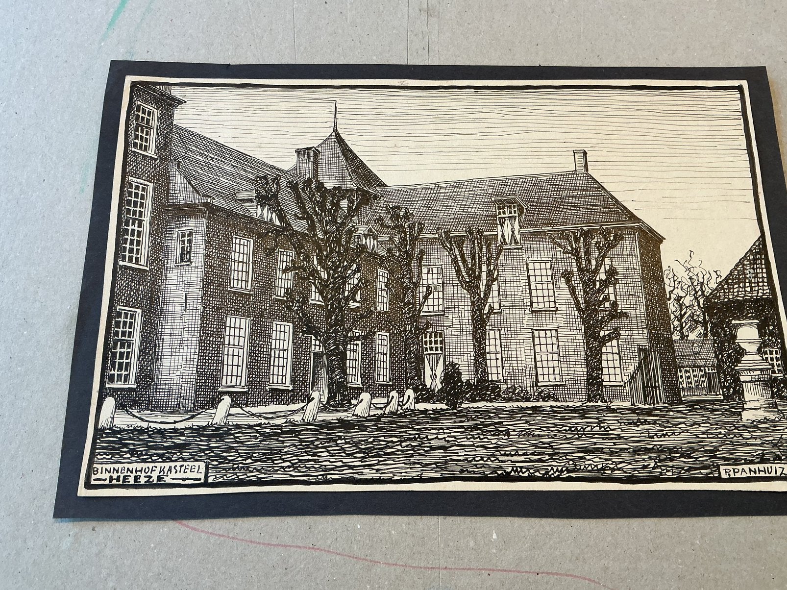 Tekening Panhuizen kasteel Heeze, Ophalen of Verzenden