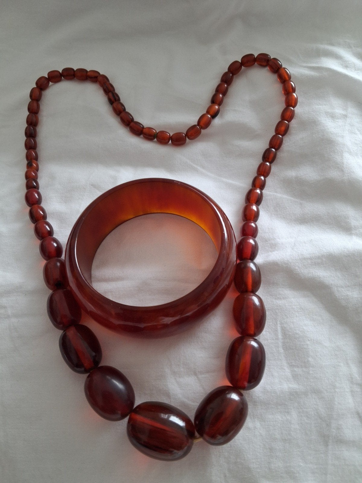 Bakeliet set Ketting en armband, Ophalen of Verzenden, Overige materialen, Armband