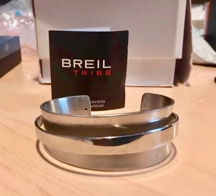 BREIL armband zilverkleurig RVS met doos en echtheidskenmerk, Ophalen of Verzenden, Nieuw, Zilver, Staal