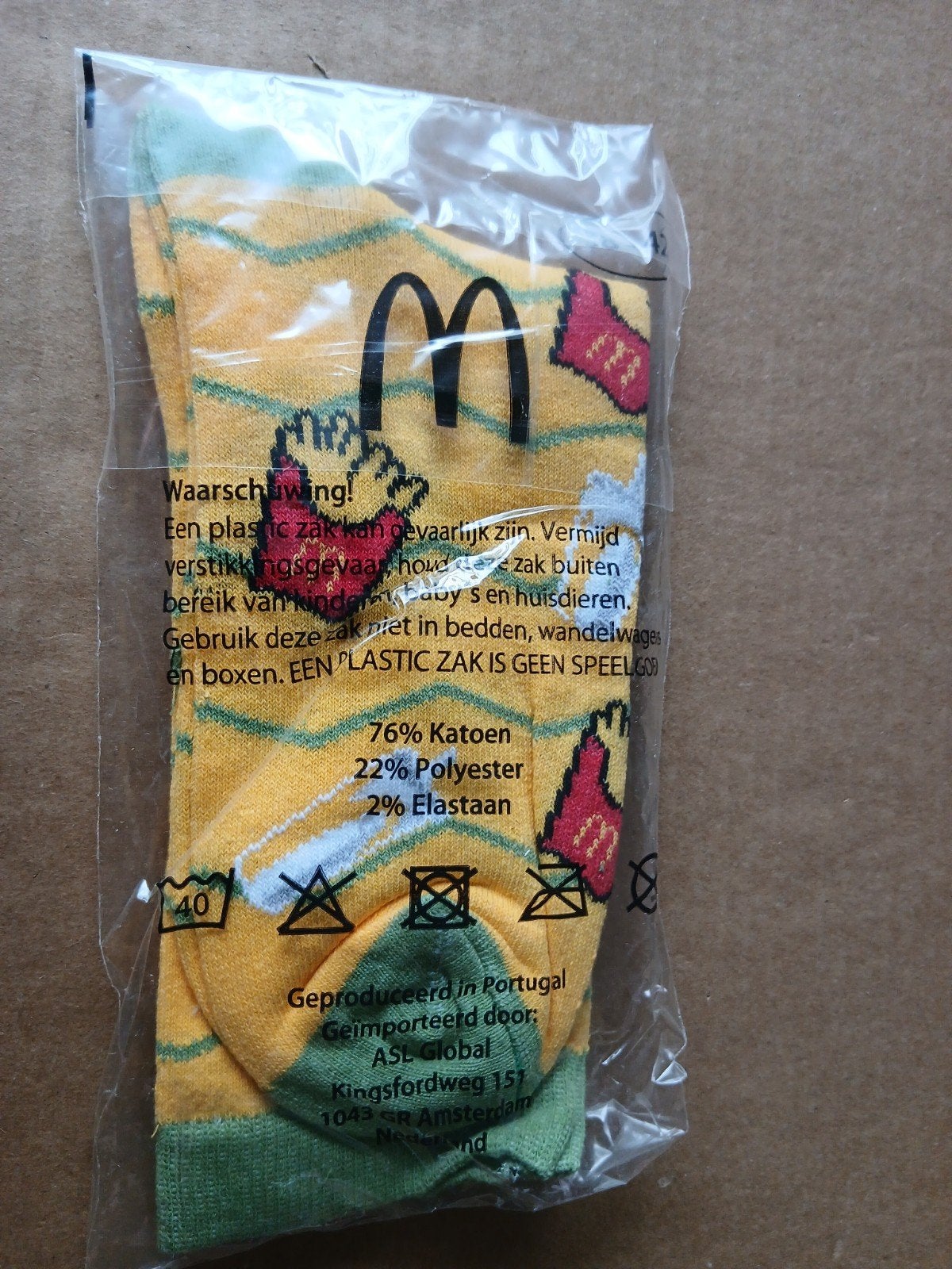 McDonald's reclame sokken maat 38-41, Sokken en Kniesokken, McDonald's, Geel, Nieuw