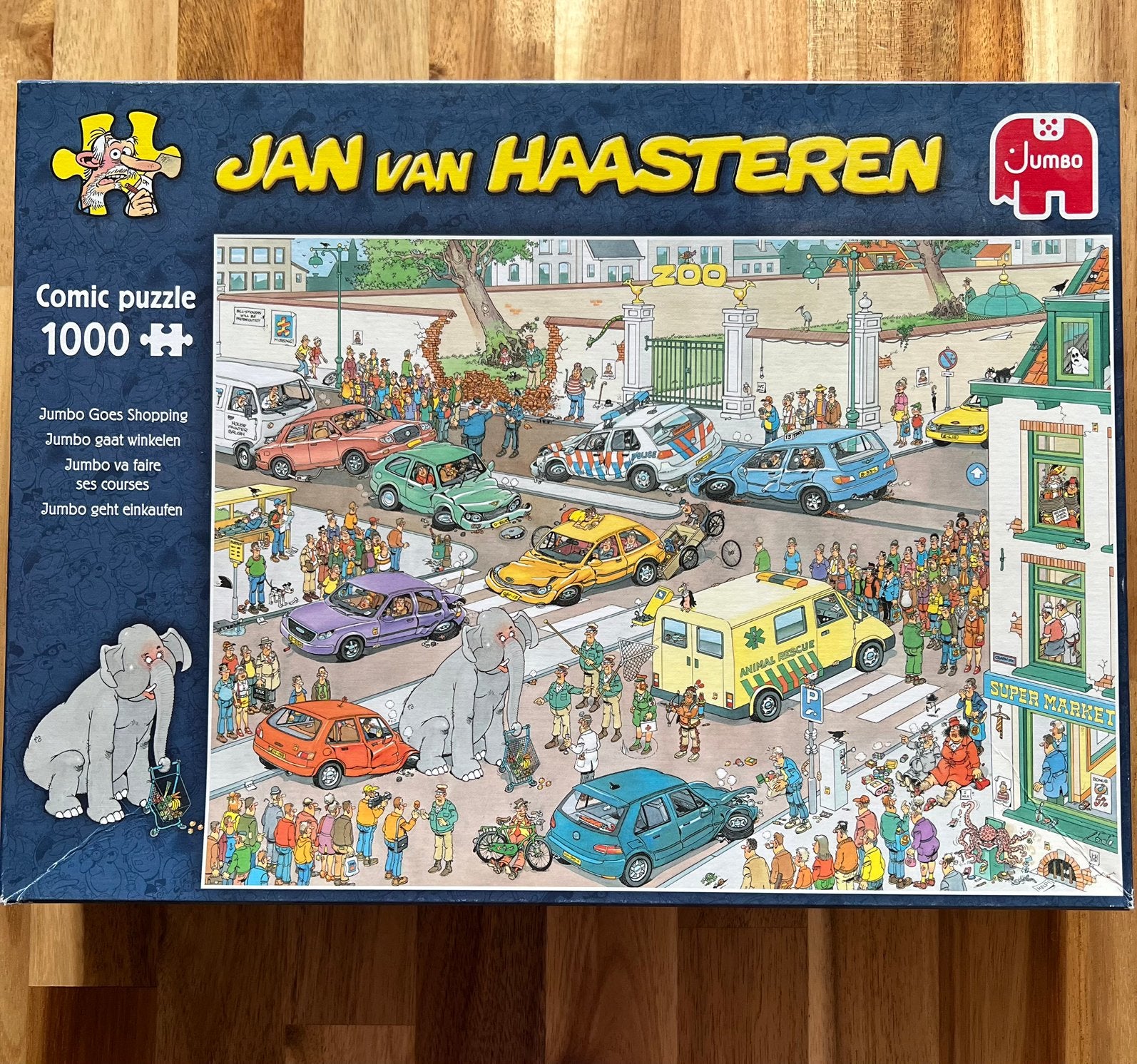 Jan van Haasteren puzzel Jumbo gaat winkelen, Ophalen of Verzenden, 500 t/m 1500 stukjes, Gebruikt, Legpuzzel