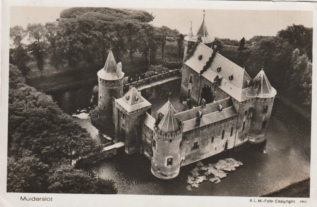 luchtfoto muiderslot, Ophalen of Verzenden, 1940 tot 1960, Friesland