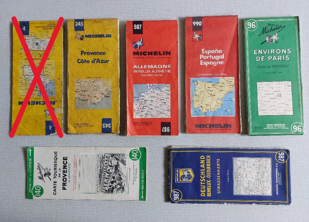 Diverse oude MICHELIN Wegenkaarten Landkaarten, Ophalen of Verzenden, Gebruikt, Gebruiksvoorwerp