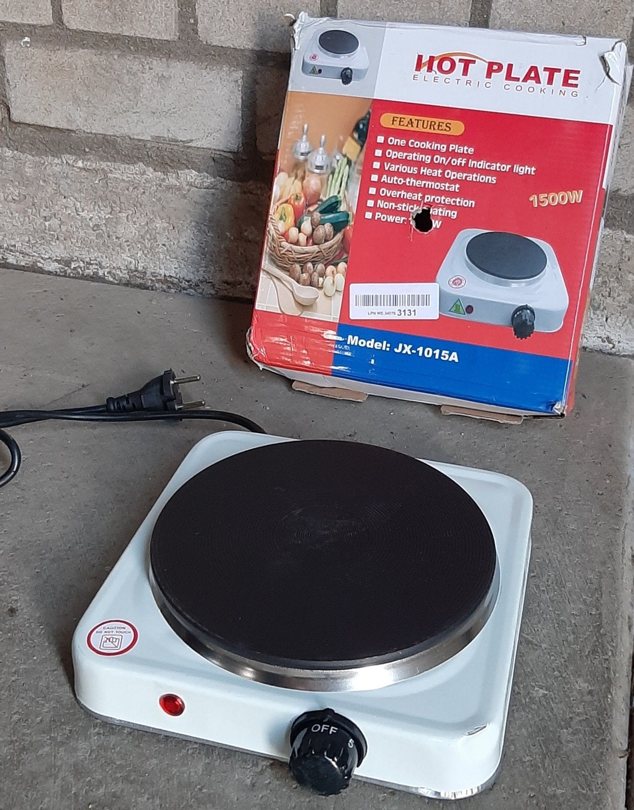 Elektrische Kookplaat JX-1015A | 1500W | Draagbaar, Nieuw, 3 kookzones of minder, Ophalen of Verzenden, Vrijstaand