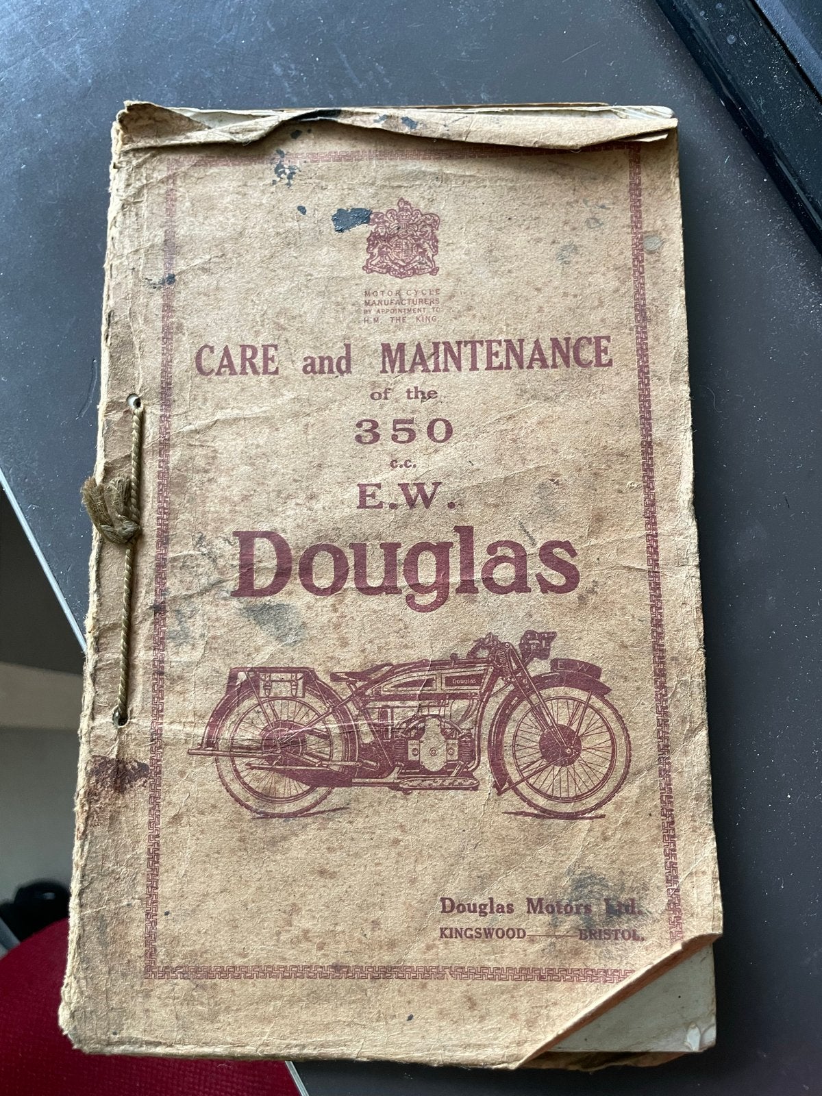 Douglas 350 cc E.W. Motorfiets Onderhoudsboekje, Ophalen of Verzenden, Overige merken