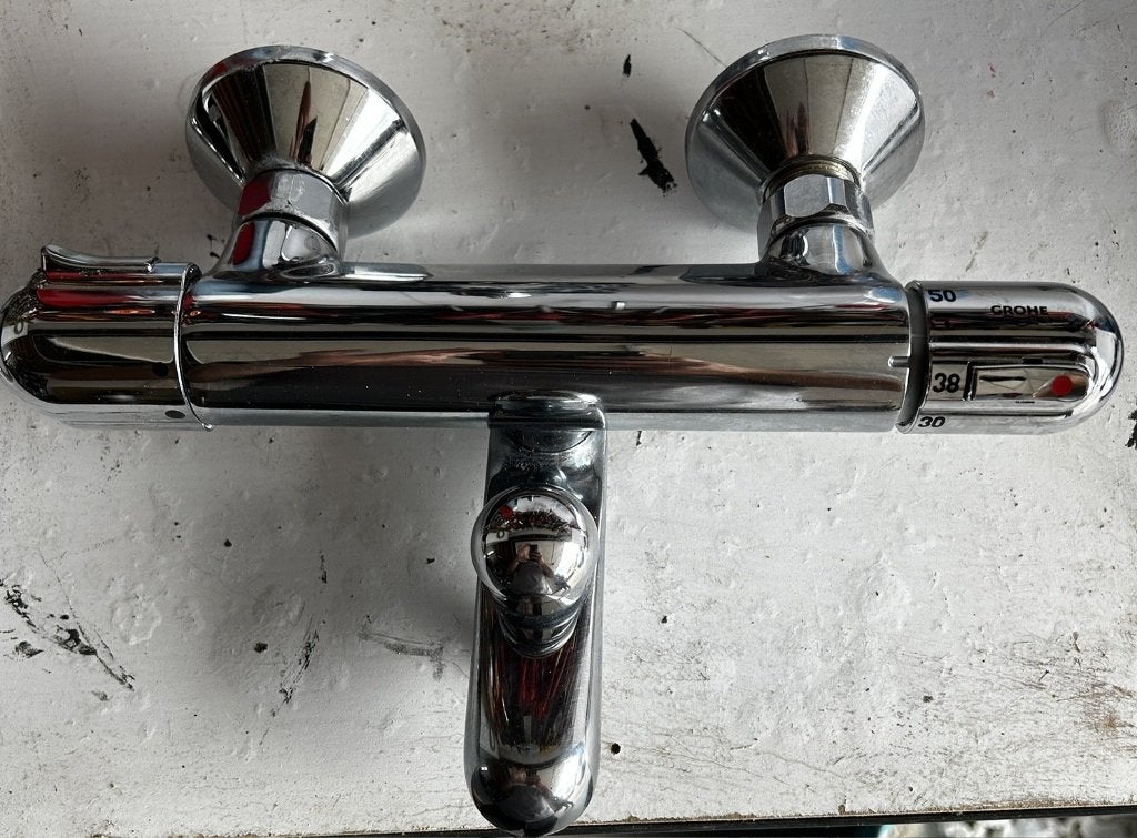 Grohe Thermostatische badkraan Chroom, Ophalen of Verzenden, Gebruikt, Chroom, Kraan