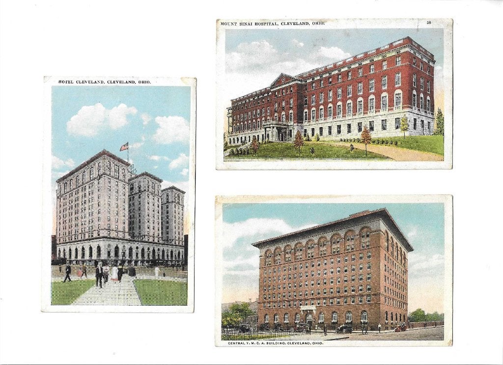 usa cleveland  ohio 3x hotel  ziekenhuis  y.m.c.a  ook apart, Verzamelen, Verzenden, 1920 tot 1940, Ongelopen, Buiten Europa