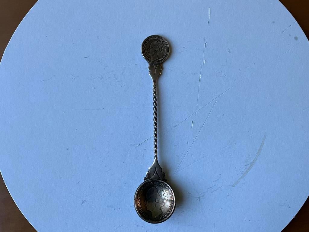 Zilveren herdenkingslepel Wilhelmina 1933, Antiek en Kunst, Ophalen of Verzenden, Zilver