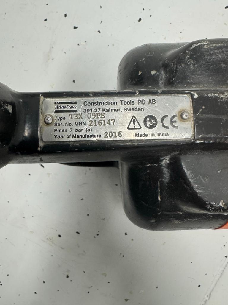 Atlas Copco TEX 09PE Pneumatische Breekhamer (2016), Ophalen of Verzenden, Zo goed als nieuw