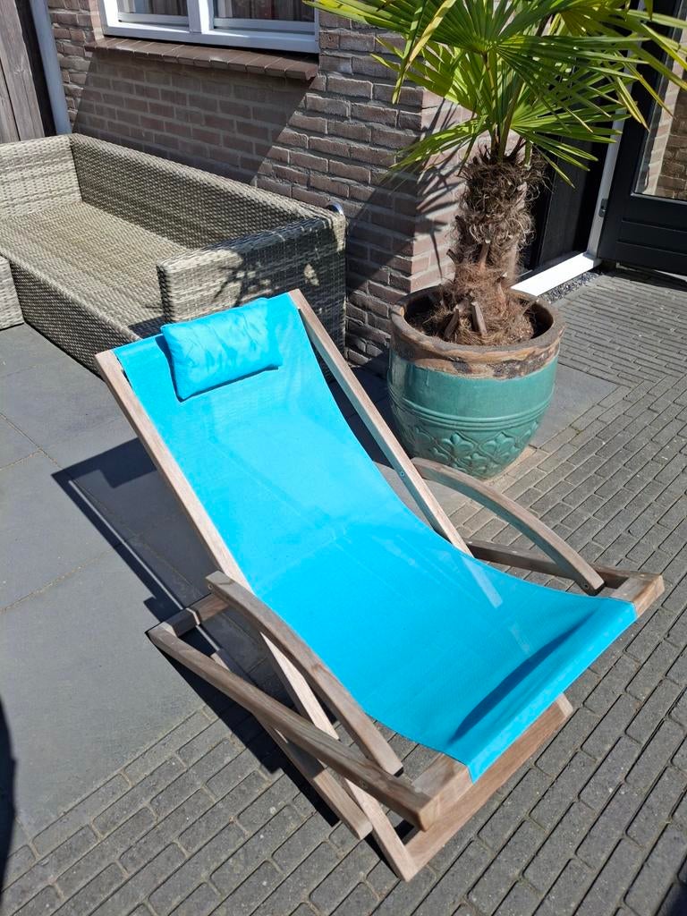 Royal Botania ligstoel z.g.a.n., Ophalen of Verzenden, Zo goed als nieuw, Hout, Inklapbaar