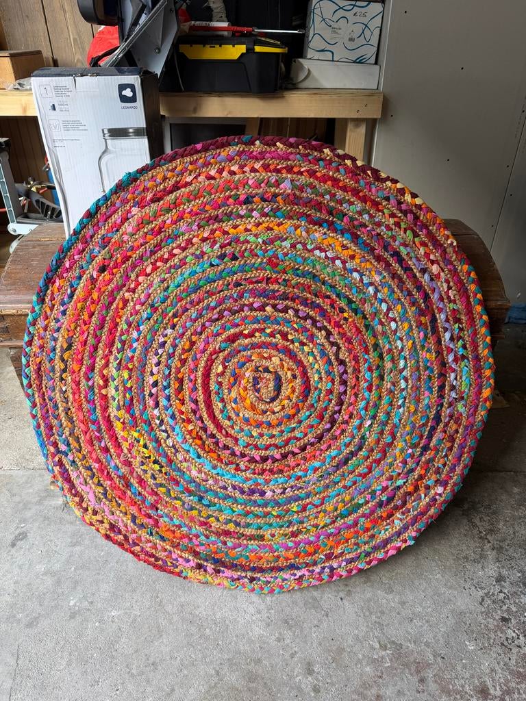 Kleurrijk rond wandkleed 1m, Ophalen, Gebruikt, Meerkleurig, Wandkleed