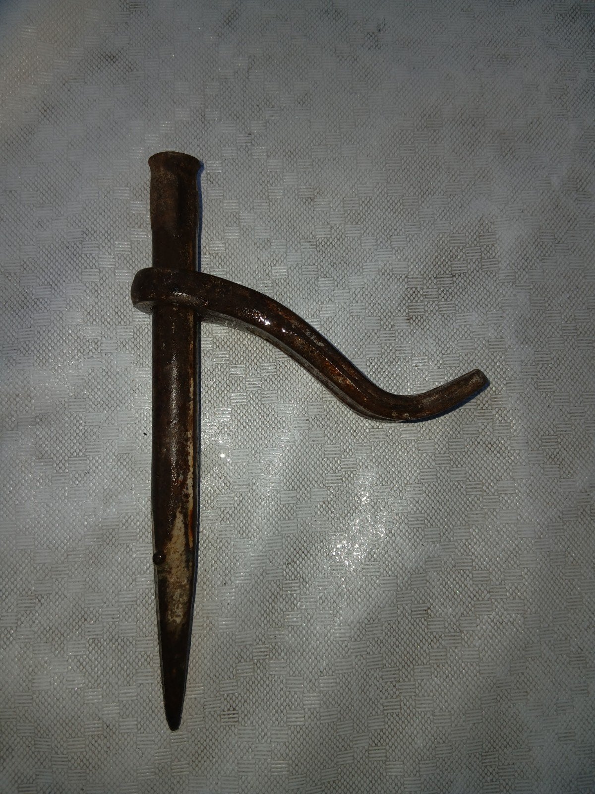 Antieke spoorwegspijker met handvat, Antiek en Kunst, Ophalen of Verzenden