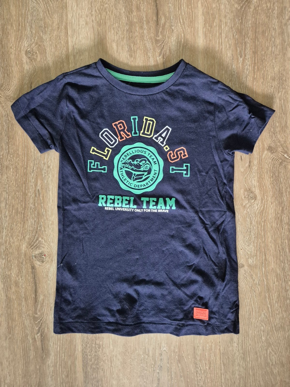 T-shirt Orange Stars, maat 128, Gebruikt, Jongen of Meisje, Ophalen of Verzenden, Shirt of Longsleeve