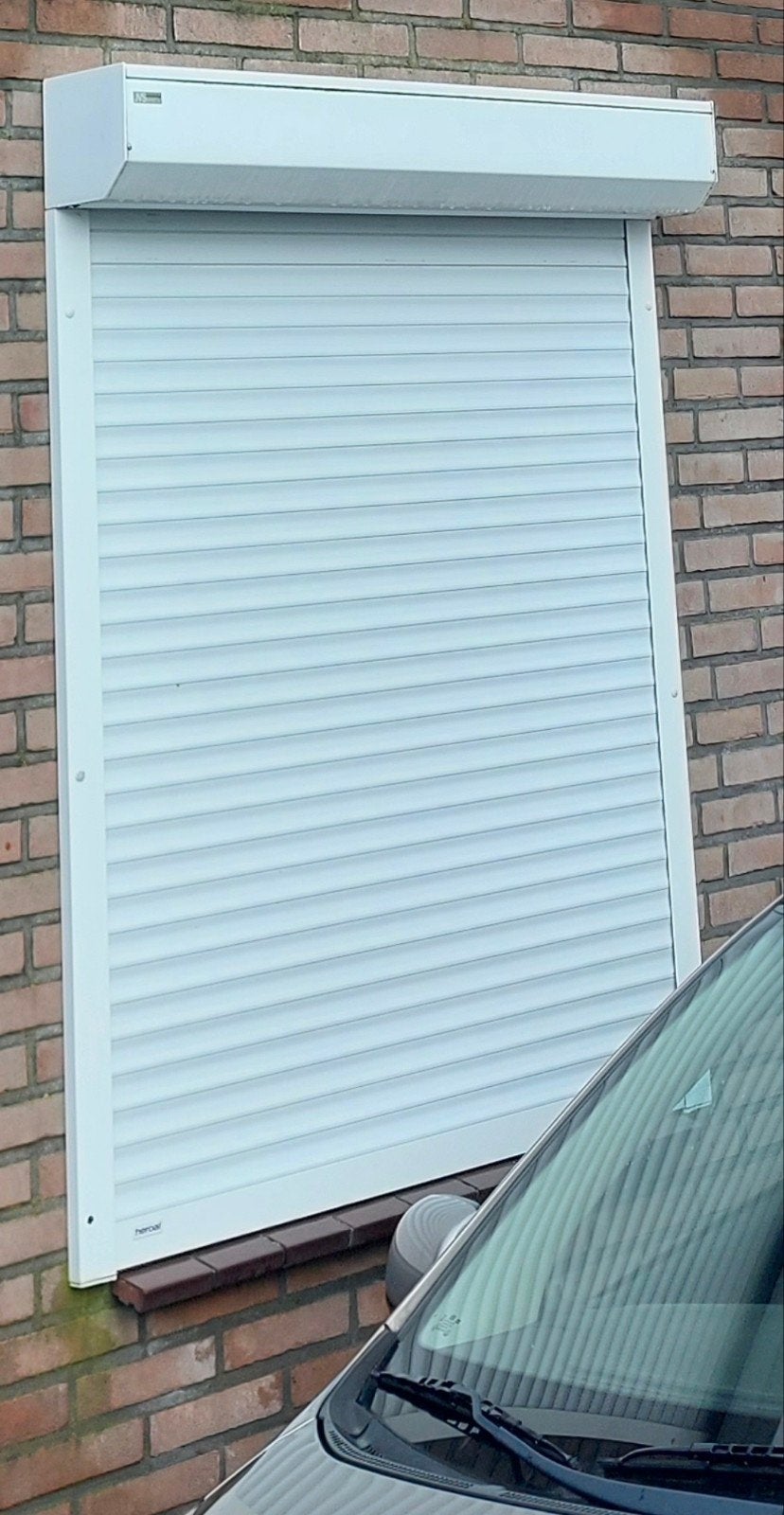 Heroal rolluik handbediend - Afmetingen zie foto 2, Ophalen, Gebruikt, 100 tot 150 cm, Wit