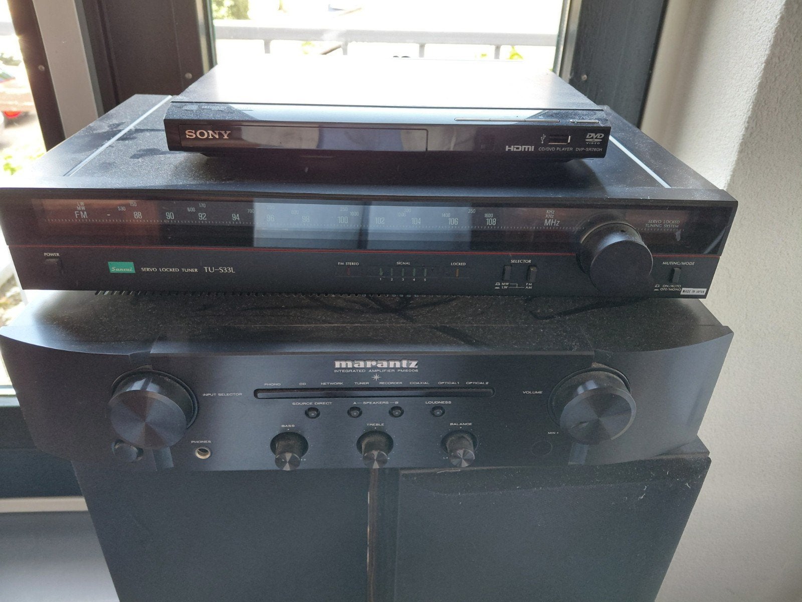Marantz versterker,  Sony dvd/cd speler,Samsung radio en JBL, Gebruikt, Tuner of Radio, Losse componenten, Ophalen