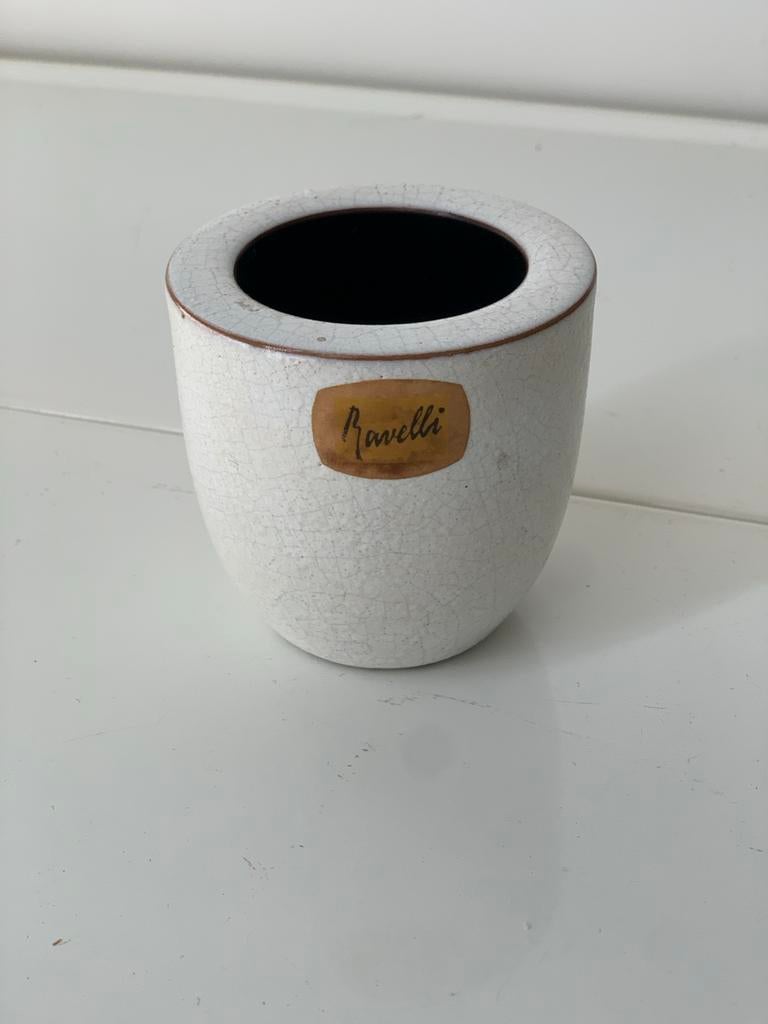 Ravelli bekertje / bloempotje 229 met originele sticker, Gebruikt, Porselein of Keramiek, Schaal, Rond