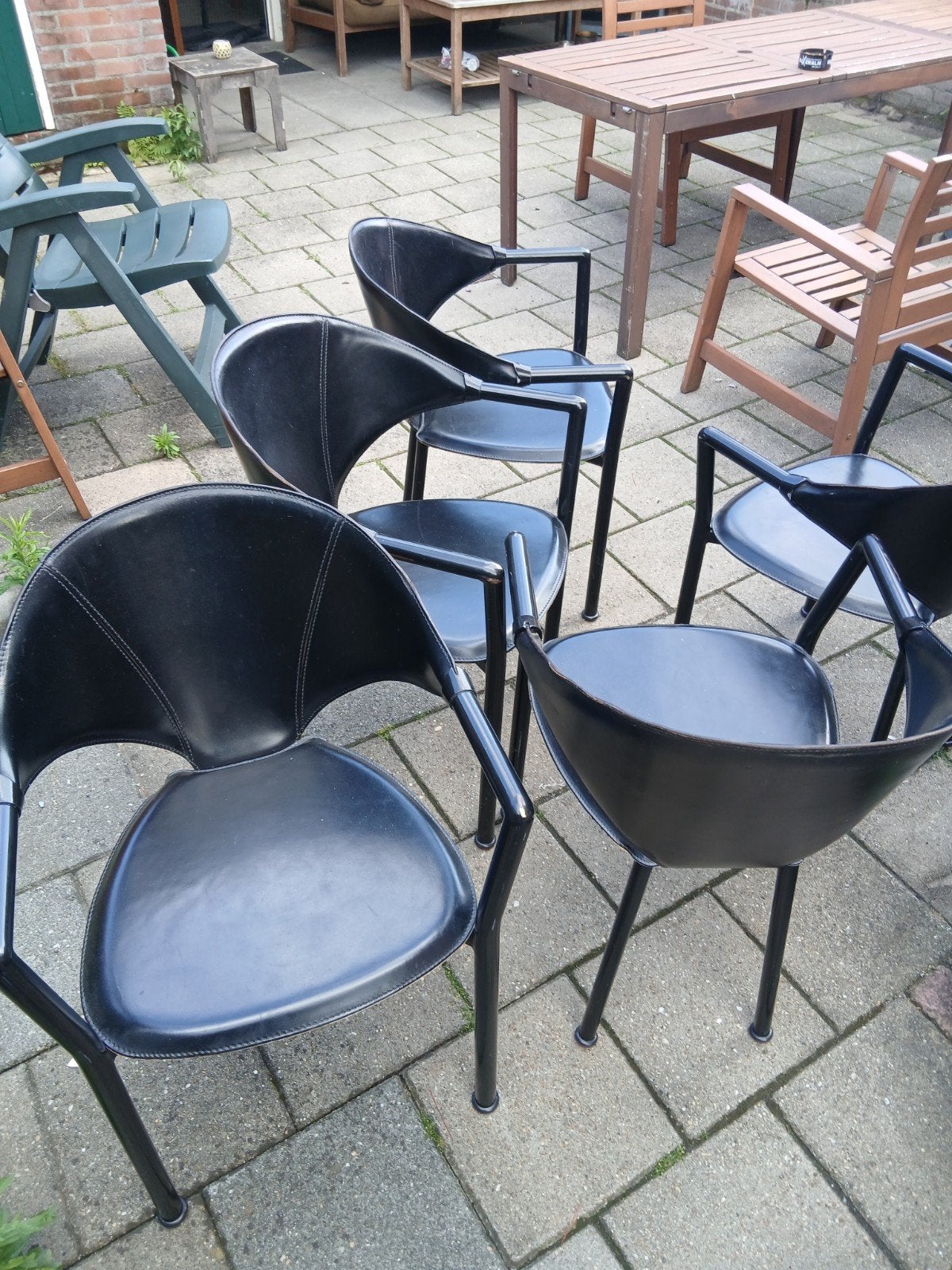 Italiaanse leren designstoelen, Ophalen of Verzenden