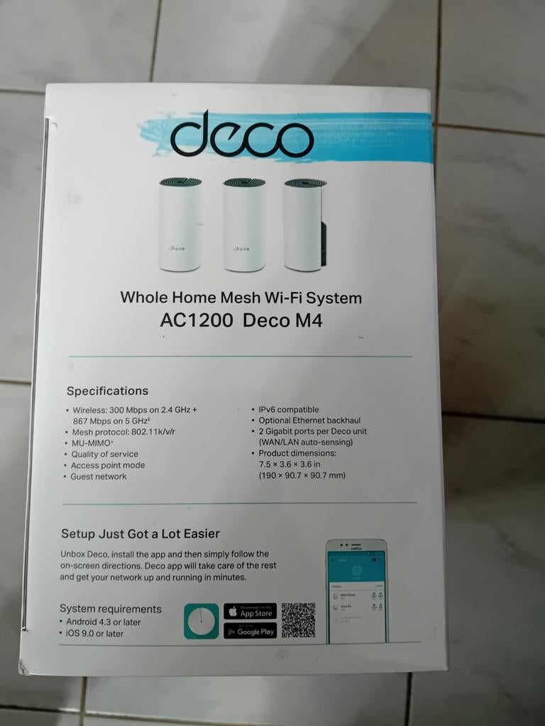 TP-Link AC1200 Deco M4 set van 3, Computers en Software, WiFi-versterkers, Nieuw, Ophalen of Verzenden