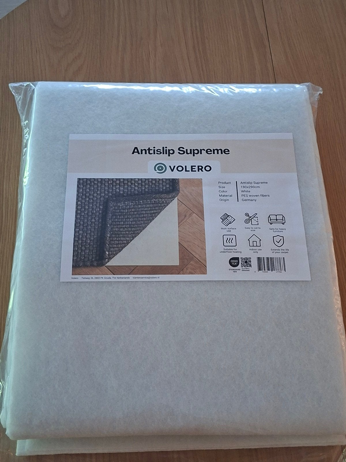 Volero Antislip Onderkleed Supreme 190x290 cm - Nieuw, Ophalen, Wit, 150 tot 200 cm, Rechthoekig