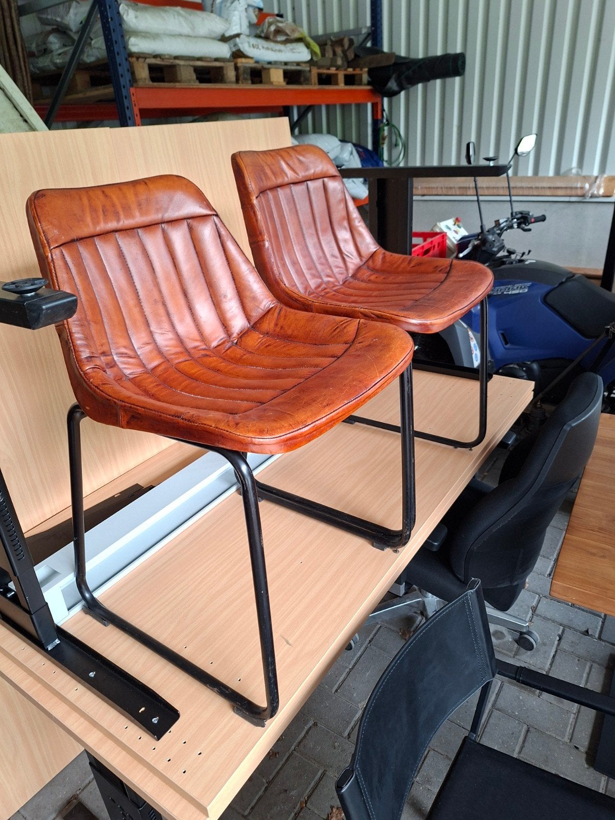 Riverdale Leren Stoelen - Set van 2, Gebruikt, Twee, Ophalen of Verzenden, Leer