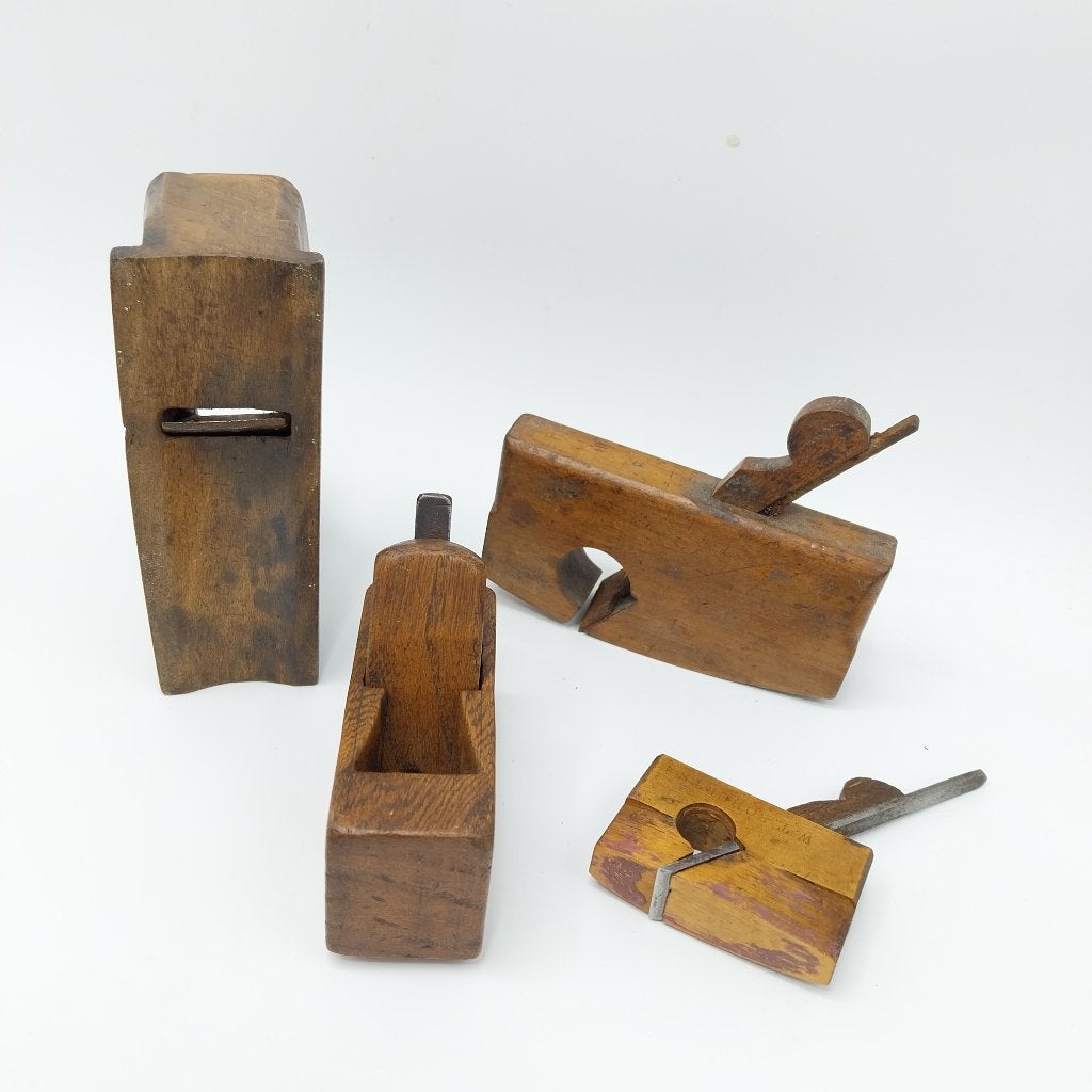 4 houten miniatuur schaafjes (ML), Antiek en Kunst, Ophalen of Verzenden