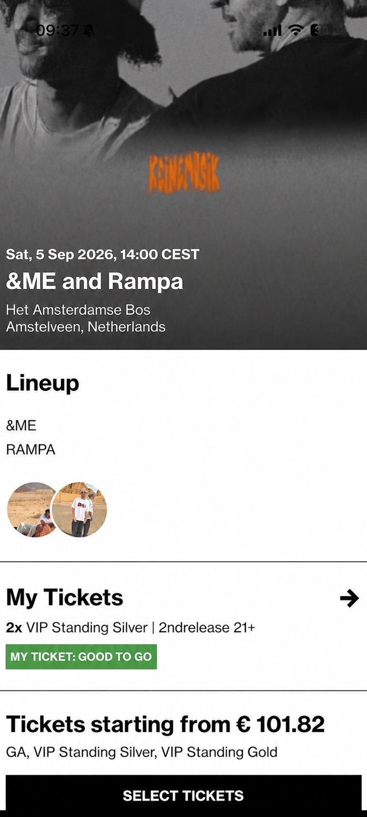 2X Keinemusik Silver VIP tickets, Twee personen