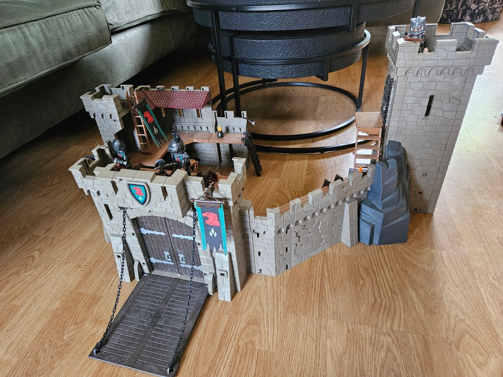 Playmobil ridder kasteel wapens ophaalbrug kanon, Ophalen of Verzenden, Gebruikt, Complete set