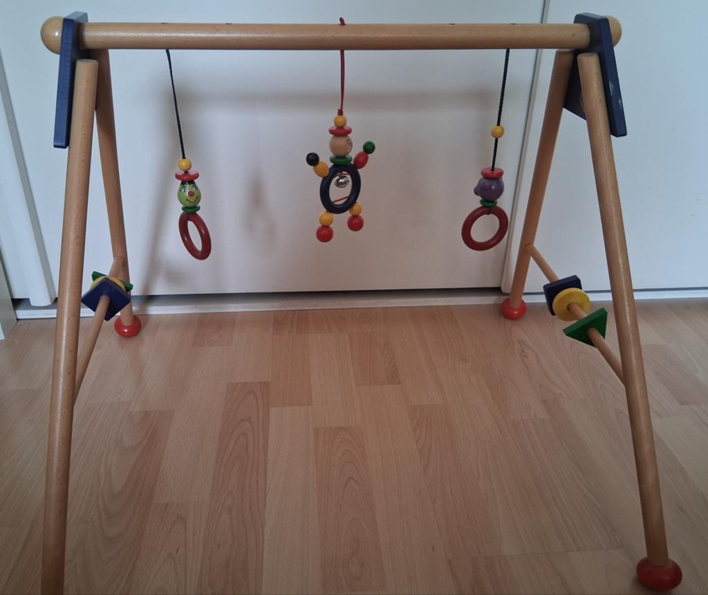 Houten babygym/ boxtrapeze,  verstelbaar, Kinderen en Baby's, Ophalen of Verzenden, Zo goed als nieuw, Babygym, Met geluid