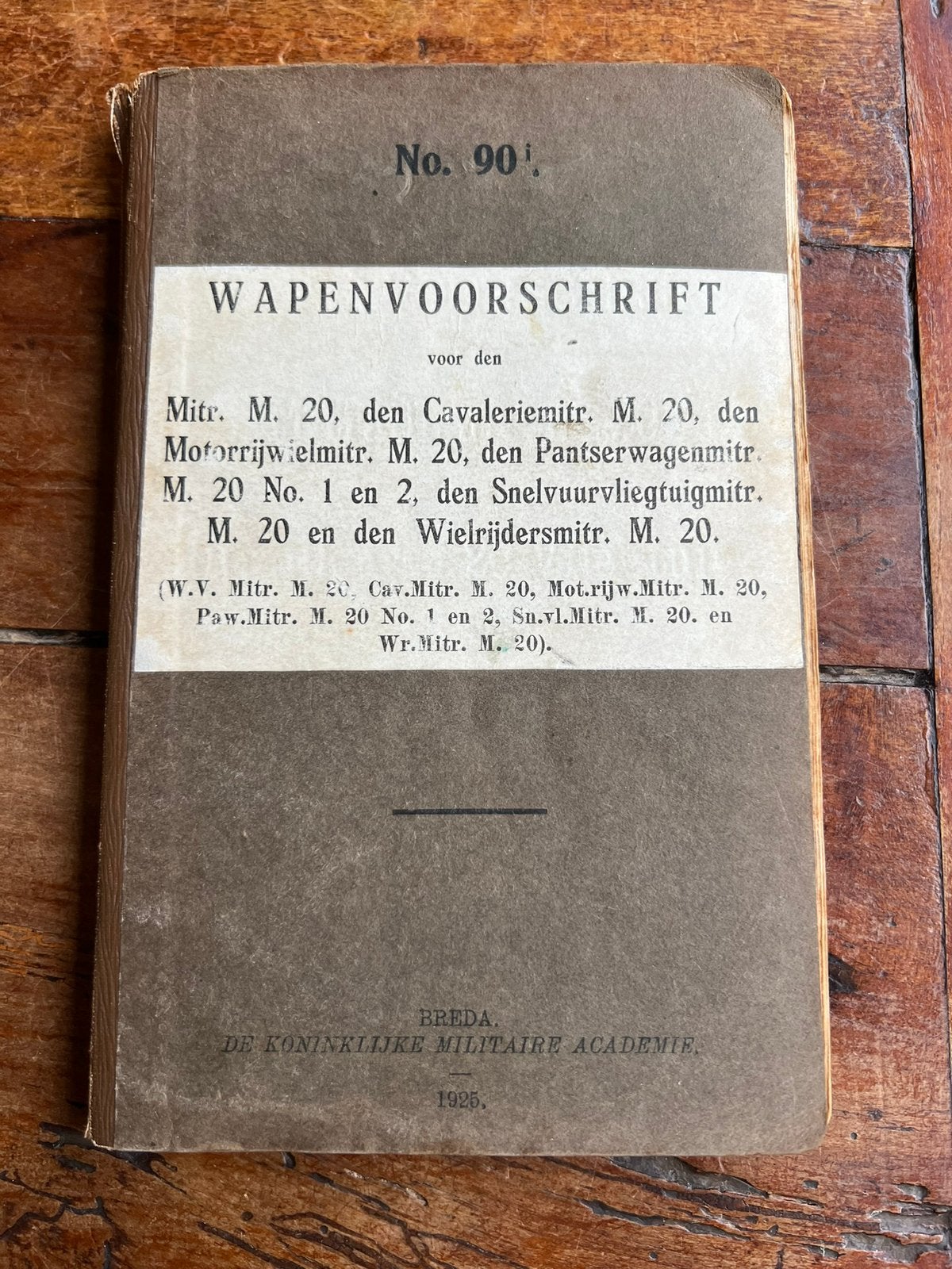 Nederlands voor 1940 mobilisatie voorschrift Lewis M.20 SRO, Verzamelen, Verzenden, Nederland