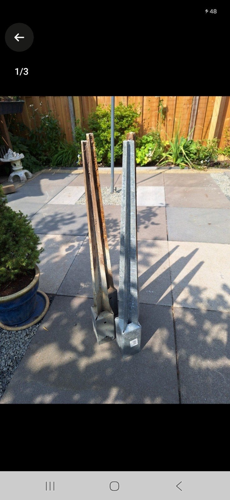 4 paalhouder punten, Tuin en Terras, Palen, Balken en Planken, Ophalen, Nieuw, Minder dan 180 cm, Overige typen