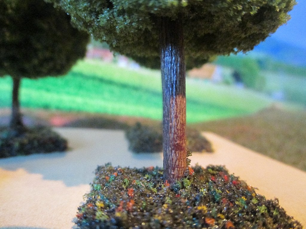 6 prachtige groene loofbomen 9/10cm met echt houten stammen, Overige merken, Wisselstroom, Natuur, Nieuw