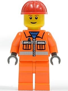 LEGO City cty0031 Construction Worker - Orange Zipper,, City, Lego, Nieuw, Ophalen of Verzenden
