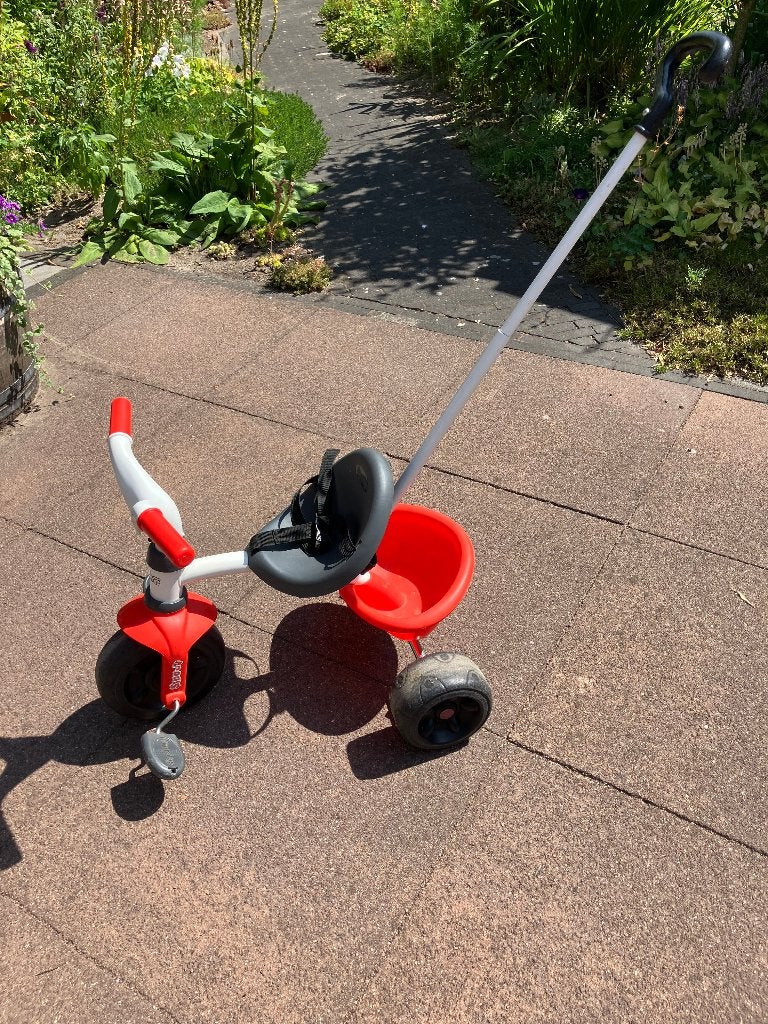 driewieler Smoby, Ophalen, Zo goed als nieuw, Smoby, Duwstang