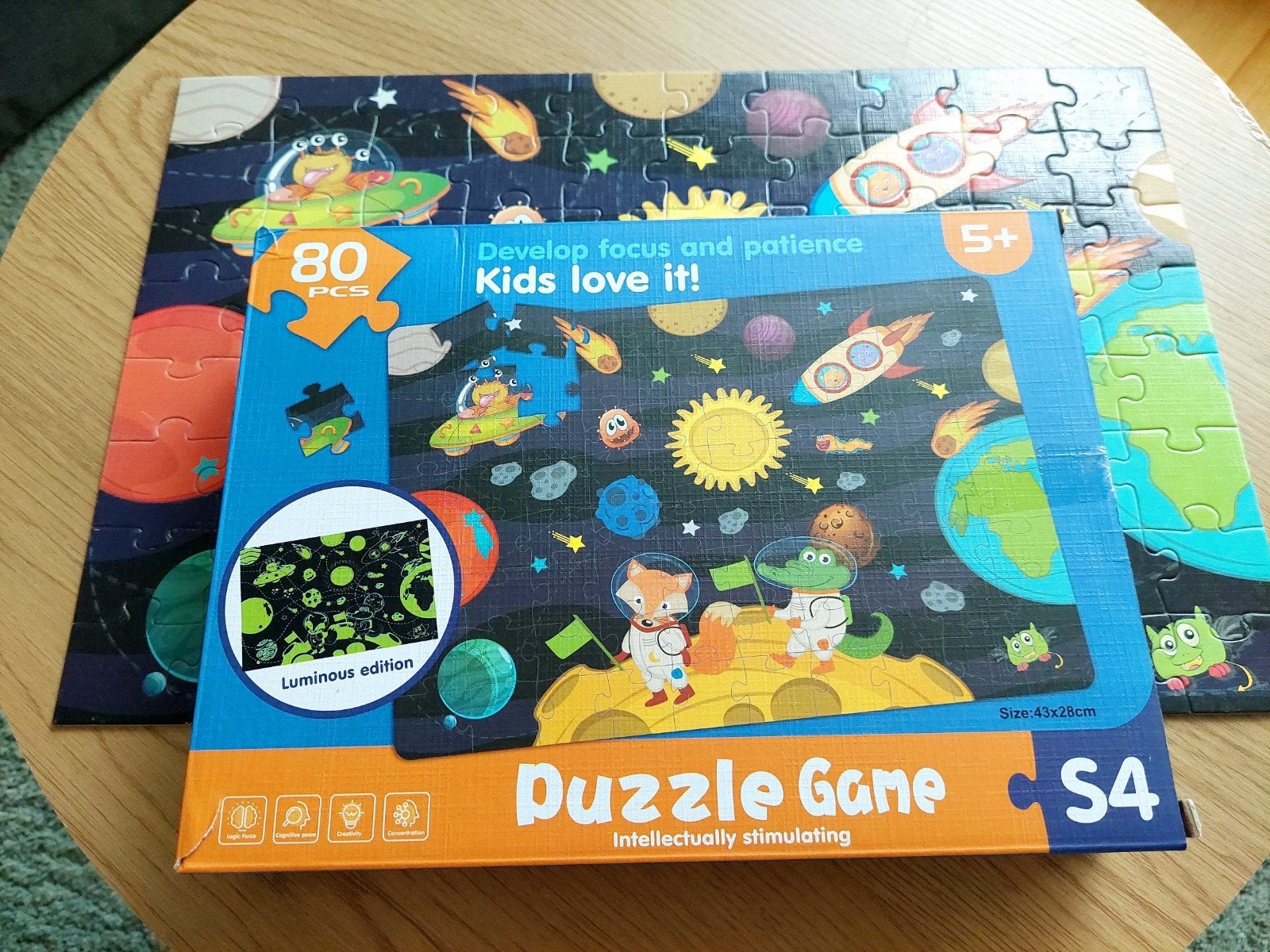 Puzzel Glow in the dark, 80 stukjes, Kinderen en Baby's, Speelgoed | Kinderpuzzels, Ophalen of Verzenden, Meer dan 50 stukjes