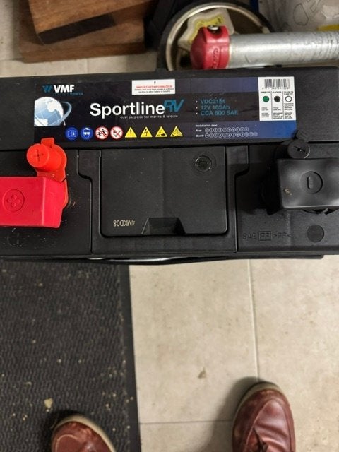 VMF Sportline RV accu 12V 105Ah, Ophalen, Zo goed als nieuw