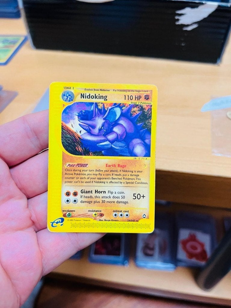 Nidoking 24/147 Aquapolis Pokemon, Verzenden, Zo goed als nieuw, Losse kaart, Foil
