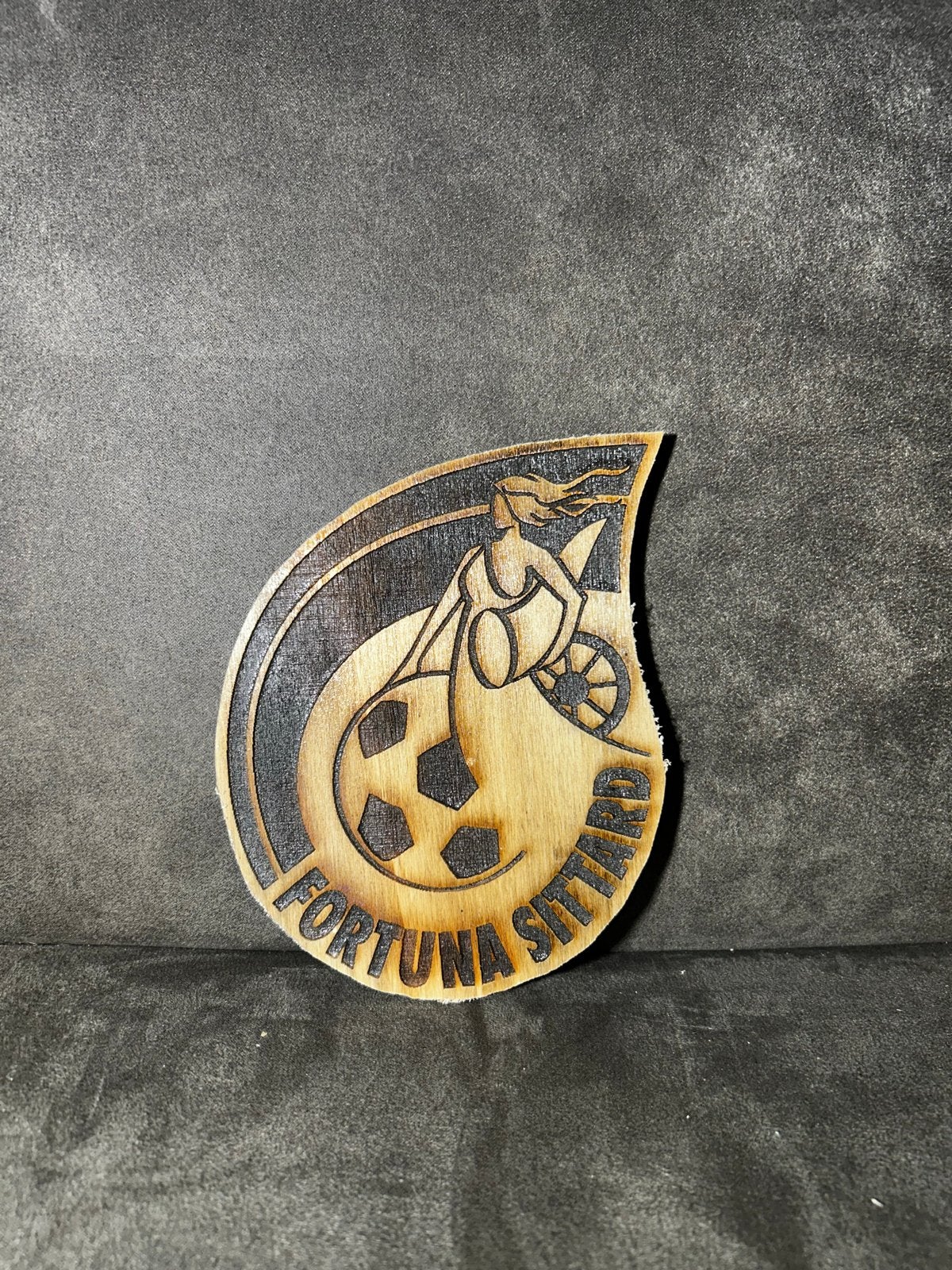 Houten Fortuna Sittard logo - Leuk verzamelitem, Ophalen of Verzenden, Zo goed als nieuw, Overige binnenlandse clubs, Overige typen