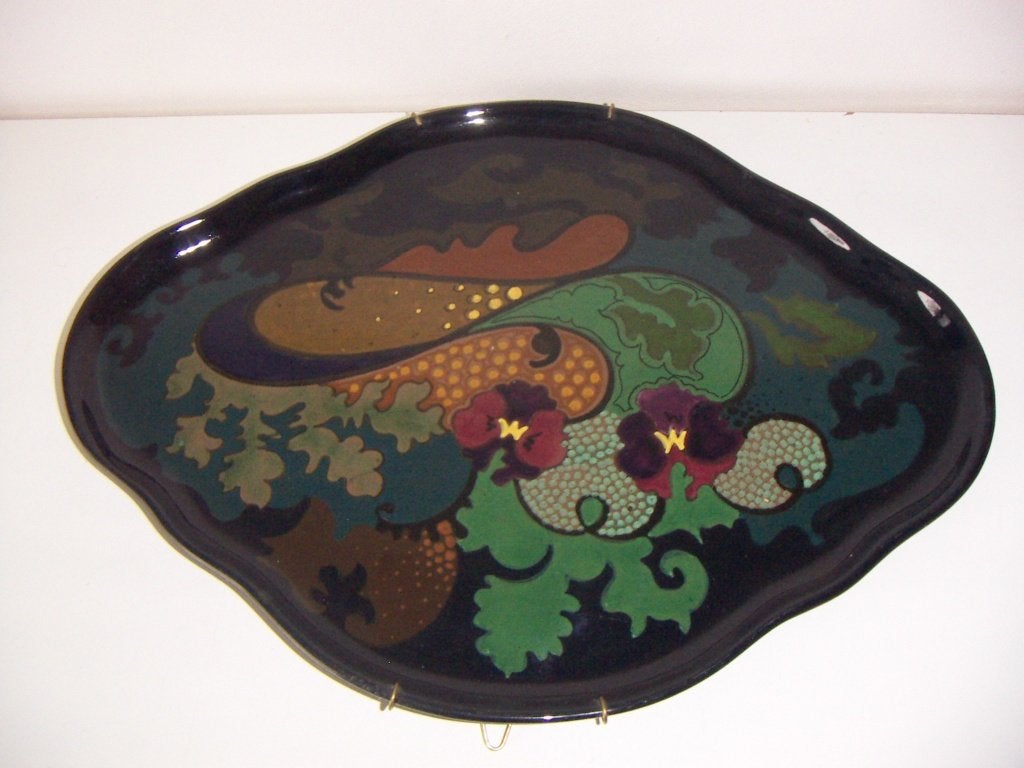 Zuid Holland Gouda plateel keramiek schaal/ dienblad jr.1919, Antiek en Kunst, Ophalen of Verzenden
