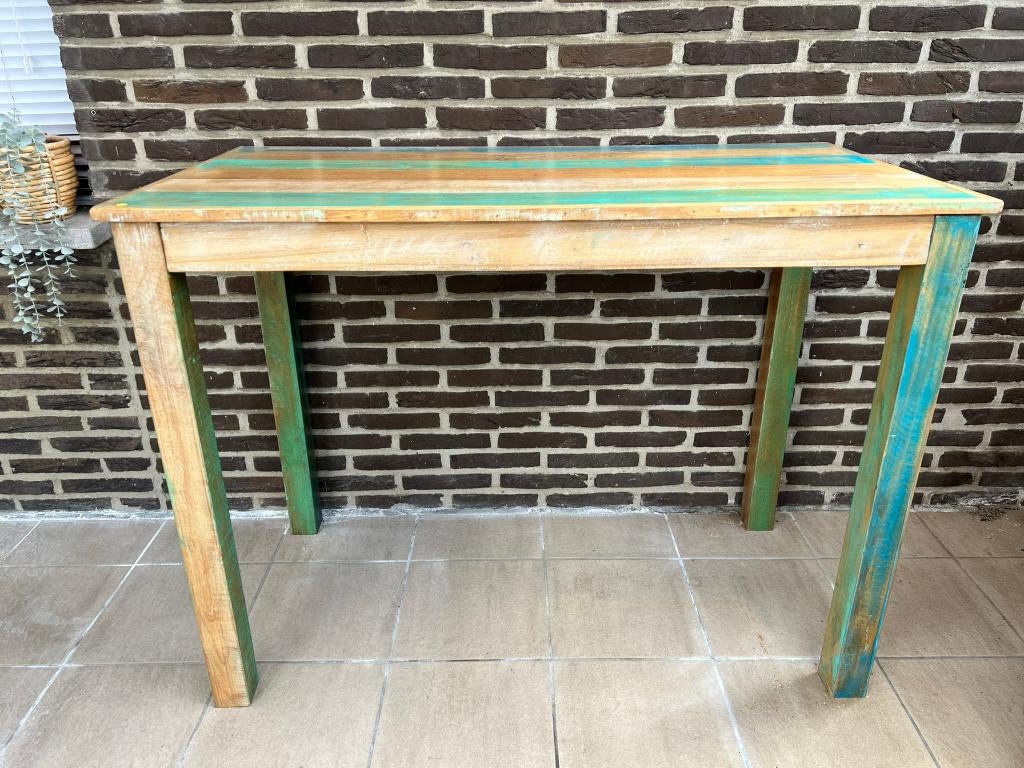 Hoge houten tafel. Reclaimed hout, 115x61x87 (lxbxh), Ophalen, Gebruikt