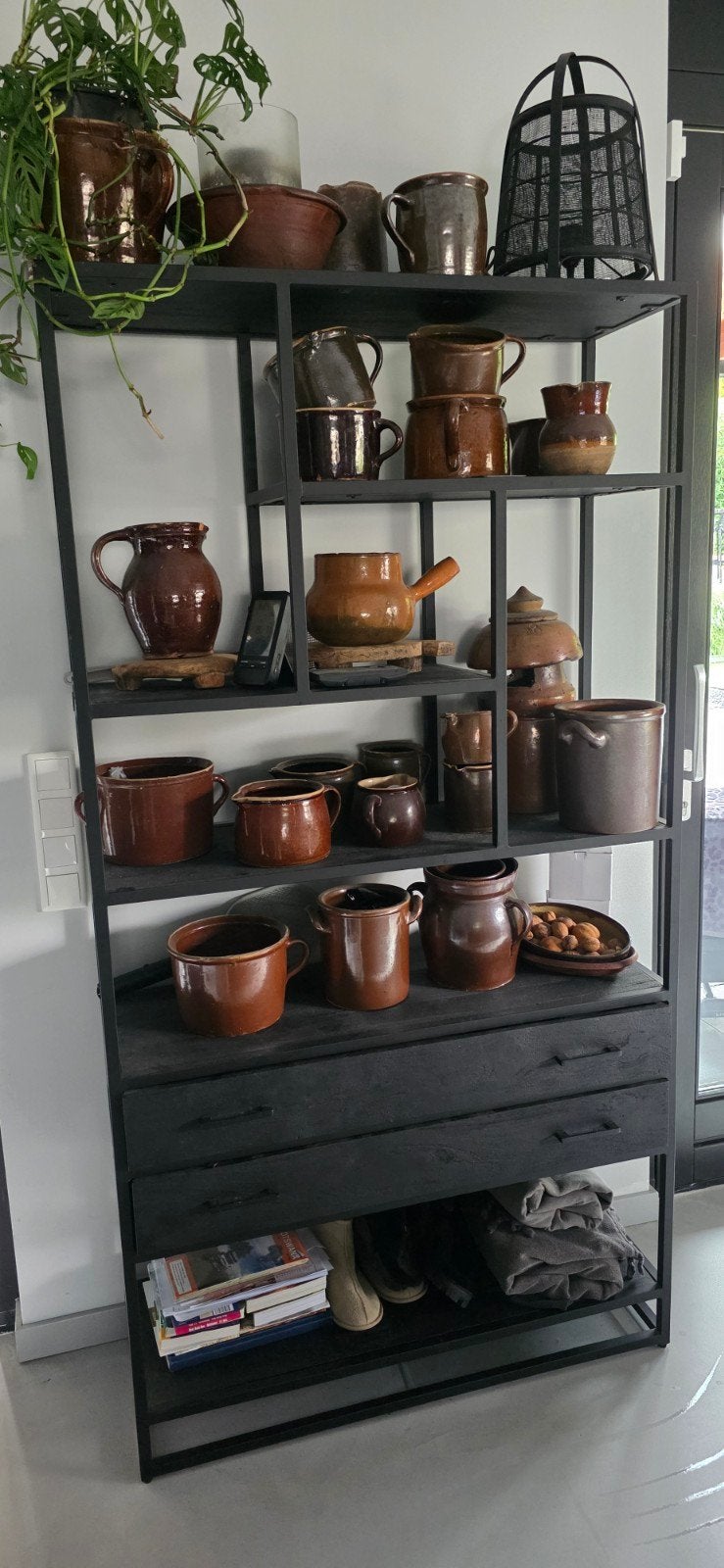 Verzameling fransen brocante bruine potten, Ophalen of Verzenden