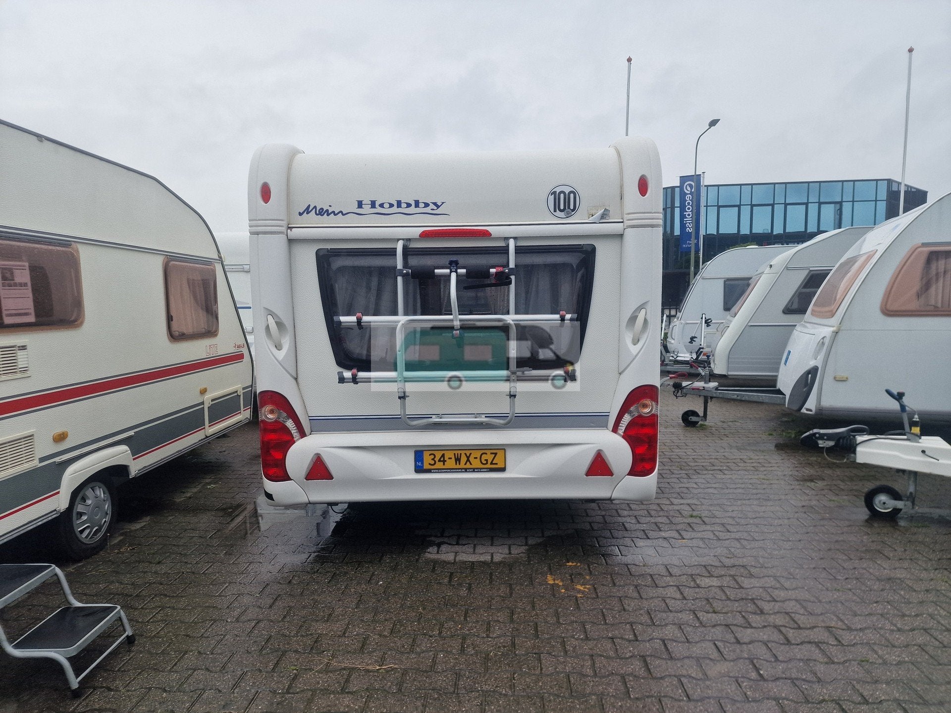 Hobby la vita 455 UF 2009 mover, luifel (bj 2009), Caravans en Kamperen, Hobby, Bedrijf, Schokbreker, Tot en met 4