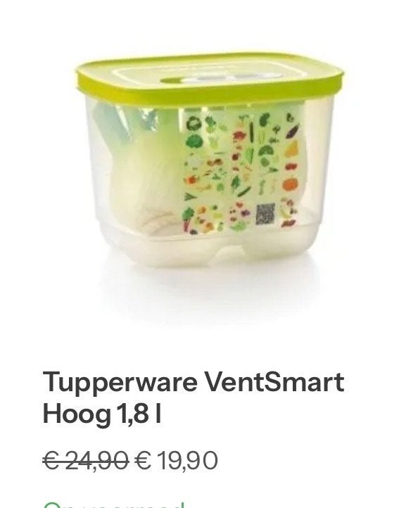Nieuwe Tupperware Ventismart 1,8 liter, Bewaardoos, Nieuw, Ophalen of Verzenden, Met deksel
